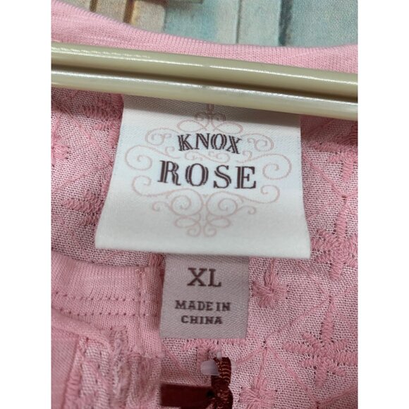 Knox Rose Womans XL Blouse PInk Cap Sleeve - Picture 3 of 8